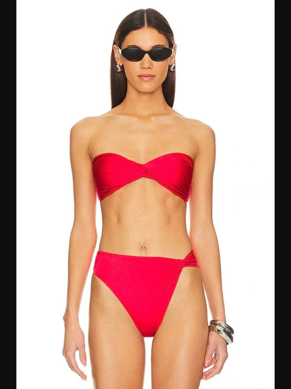 Baobab Vera Bandeau Bikini Top & Bottom Set Cherry Red S